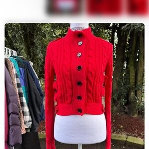 bebe Scarlet Cable Knit Cardigan